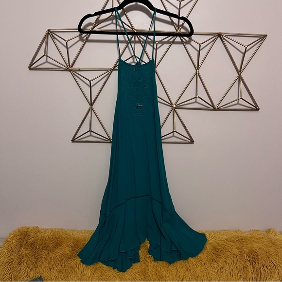 Free People Dresses & Skirts - Free People Teal Intimate Lace Dress